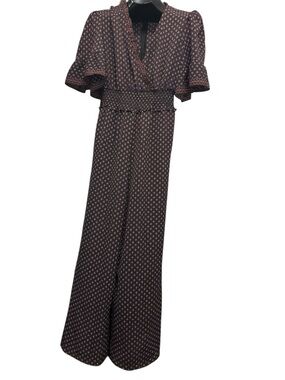 Max Studio Black Jumpsuit with Pink Dot Print